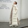 Winter New Women's Knee-Length Hooded Padded Coat Korean Style Slim Fit Thickened Cotton Parka
