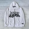 Mikiny s potiskem Y2K Letter Dámské Podzim Zima Harajuku Mikina na zip s kapucí Gotická Hip Hop Oversized bundy Streetwear