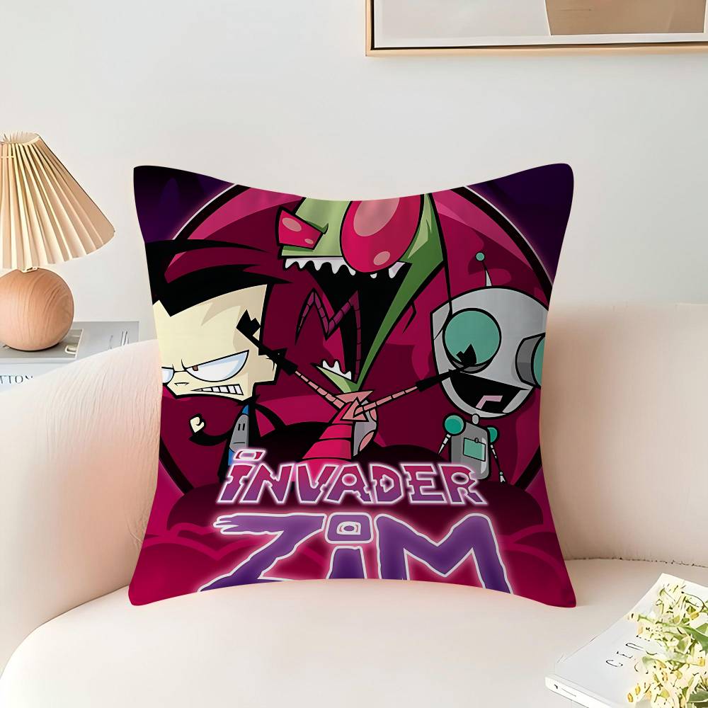 Cartoon I-Invader-Zim Personalized Pillow Cover Kids Bedroom Wild Party Decor Pillowcase Kid Birthday Shower Gift