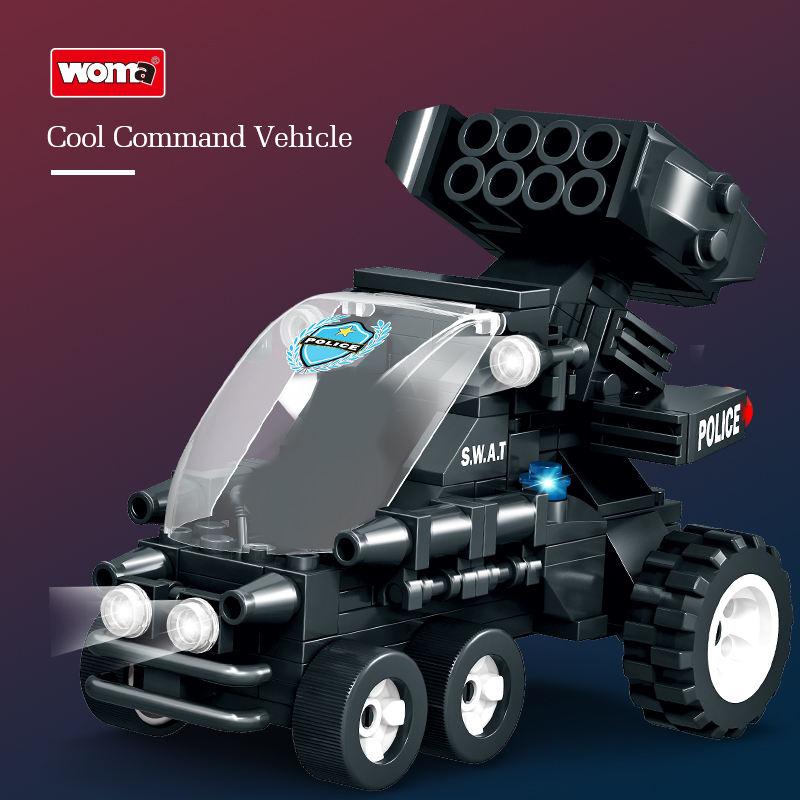 WOMA TOYS C0552A Factory SWAT Corps Anti Riot Force Police Car Small Plastic Building Blocks Bricks Set