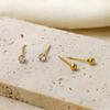 Spot Atmospheric Fashion 316L Sweet Retro Pearl Simple Versatile Ball Stud Earrings Titanium Steel Earrings