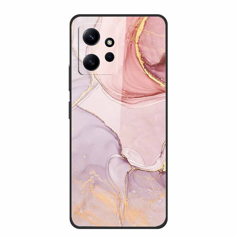 Marble For Redmi Note 12 4G Glass Case Tempered Back Cover Hard Cases For Xiaomi Redmi Note12 4G Protective Shell Colorful Capa