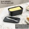 Durable Plastic PP Butter Dish with Lid | Easy-Scrape Butter Knife Included, Seals Butter Container for Countertop or Refrigerator, Baking Essentials