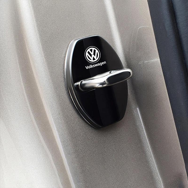 4Pcs Metal Car Door Lock Cover Protective Buckle Cover Sticker For VW Golf Polo Tiguan Touran Jetta Passat CC T5 GTI Magotan GTD zr9