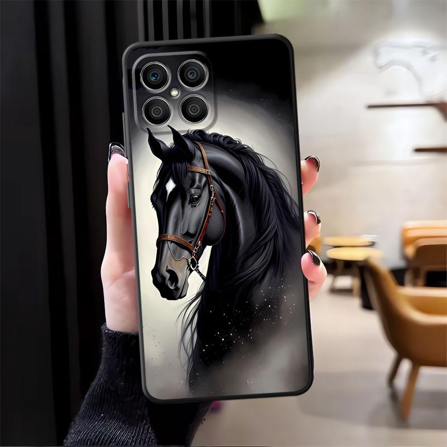 Animal Horse Pattern Case for Honor X5b X7 X8 X6 8X 200 400 Lite 90 Magic5Lite X9a 70 Black Soft Phone Cover