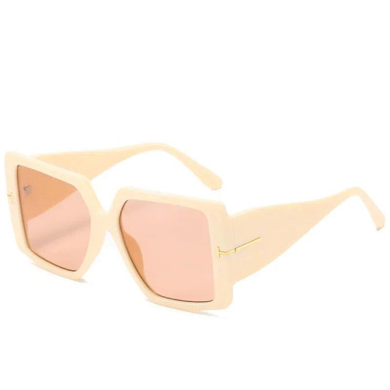 Vintage Oversized Square Gradient Sun Glasses Women Luxury Brand Outdoor Design Fashion Large Legs Sunglasses Lunette De Soleil