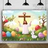 2D Cartoon Jesus Easter Backdrop for Children's Church & Classroom