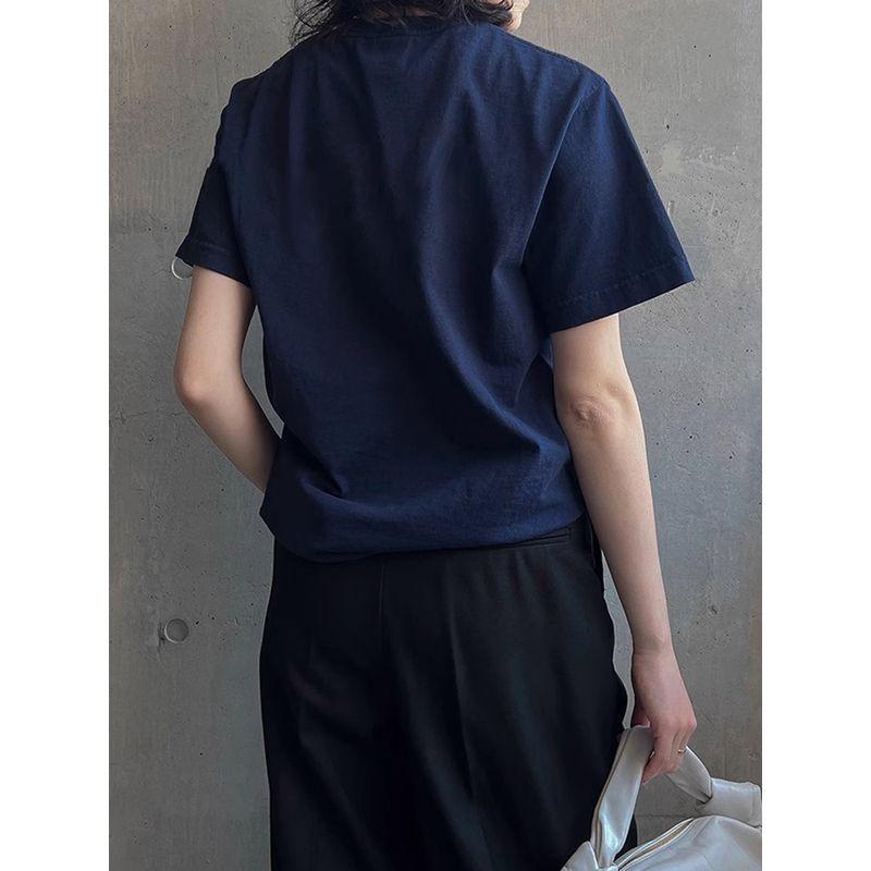 Women's Short-Sleeved T-shirt with Shoulder New Arrival Loose Leisure All-Matching Summer Sports Pure Cotton American Fashion Tennis Half Sleeve