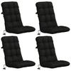 4 Piece High Back Cushion Set VIANEN 100percent  Polyester Black