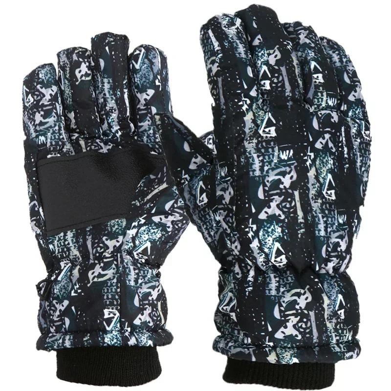 Children Thermal Ski Gloves Winter Outdoor Waterproof Windproof Fleece Child's Warm Snowboard Gloves for Skiing Riding.