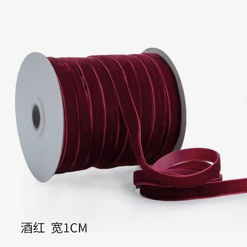 50yards 10mm Velvet Ribbon Wedding Party Decoration Handmade Gift Wrapping Hair Bows DIY Christmas  Sewing Crafts Fabric Ribbons