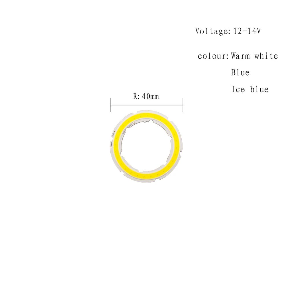 2Pcs DC 12V COB LED Halo Ring Light Chips High Brightness Cold White / Blue / Ice Blue LED Chips DIY Design Atmosphere Light