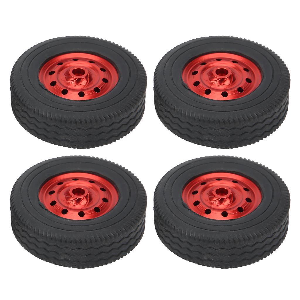 4Pcs RC Wheel Remote Control Tires Rubber Aluminum Alloy Accessories for WPL D12 Car