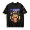 Derpy Drooling Tiger Print T-shirt Vintage Gradient Casual Tee For Men And Women Pure Cotton T-shirt