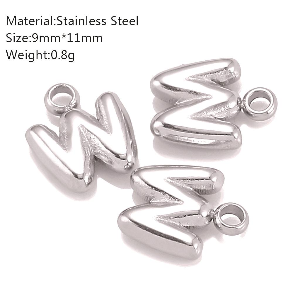 3Pcs Mini Balloon Alphabet Charms Cute Small Initial Bubble English Letter Stainless Steel Pendants DIY Necklace Bracelet Making