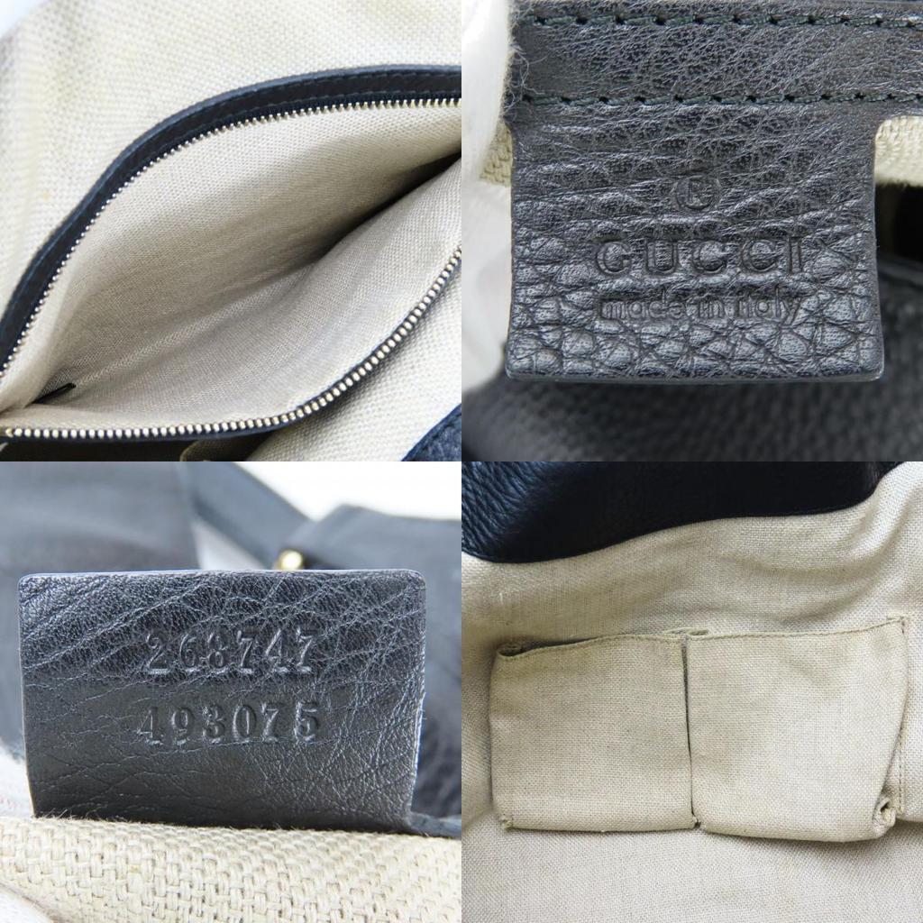 Used GUCCI Tote Bag 268747 leather black Shoulder