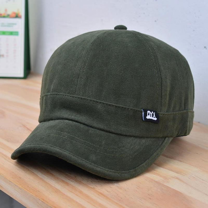 

Short-brim baseball cap, fashionable and versatile, Korean style, solid color, duckbill hat, outdoor sports, sun protection cap Adjustable армія зелений колір