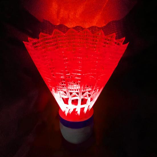 4 Peças/Conjunto Petecas de Badminton Densamente Dispostas Cabeça de Voo Estável Redonda Completa Alta Velocidade LED