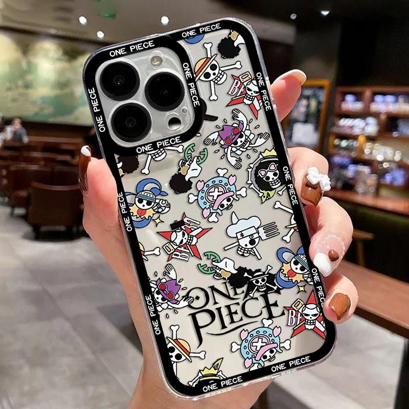 Japanese Anime L-Luffys LOGO Case For iPhone 16 15 14 13 12 11 Mini Pro Max X XR XSMax 7 8 Plus SE20 Ones Pieces Clear Cover