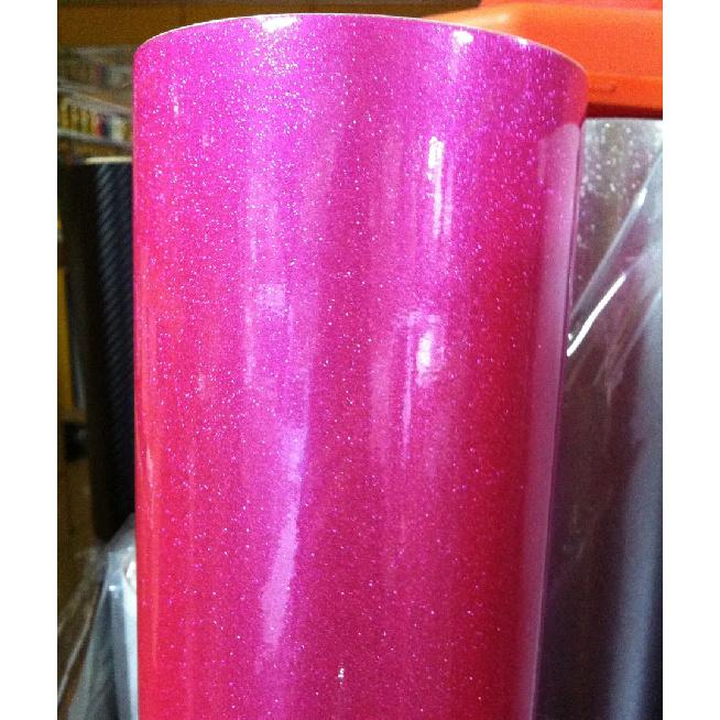 Fashion Car Styling High Glossy Diamond Pearl Glitter Pink Glossy Glitter Pearl Car Vinyl Sticker with Size: 12/30/50/60x100CM