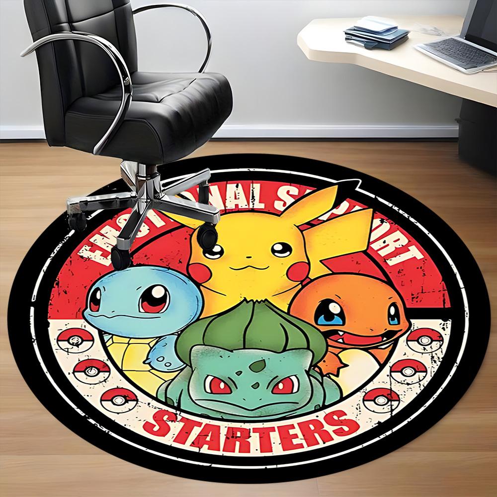1pz Tappeto Rotondo Ufficio Starter Pokémon, Sotto Sedie da Ufficio Camera da Letto Soggiorno Arredamento Casa a0926129