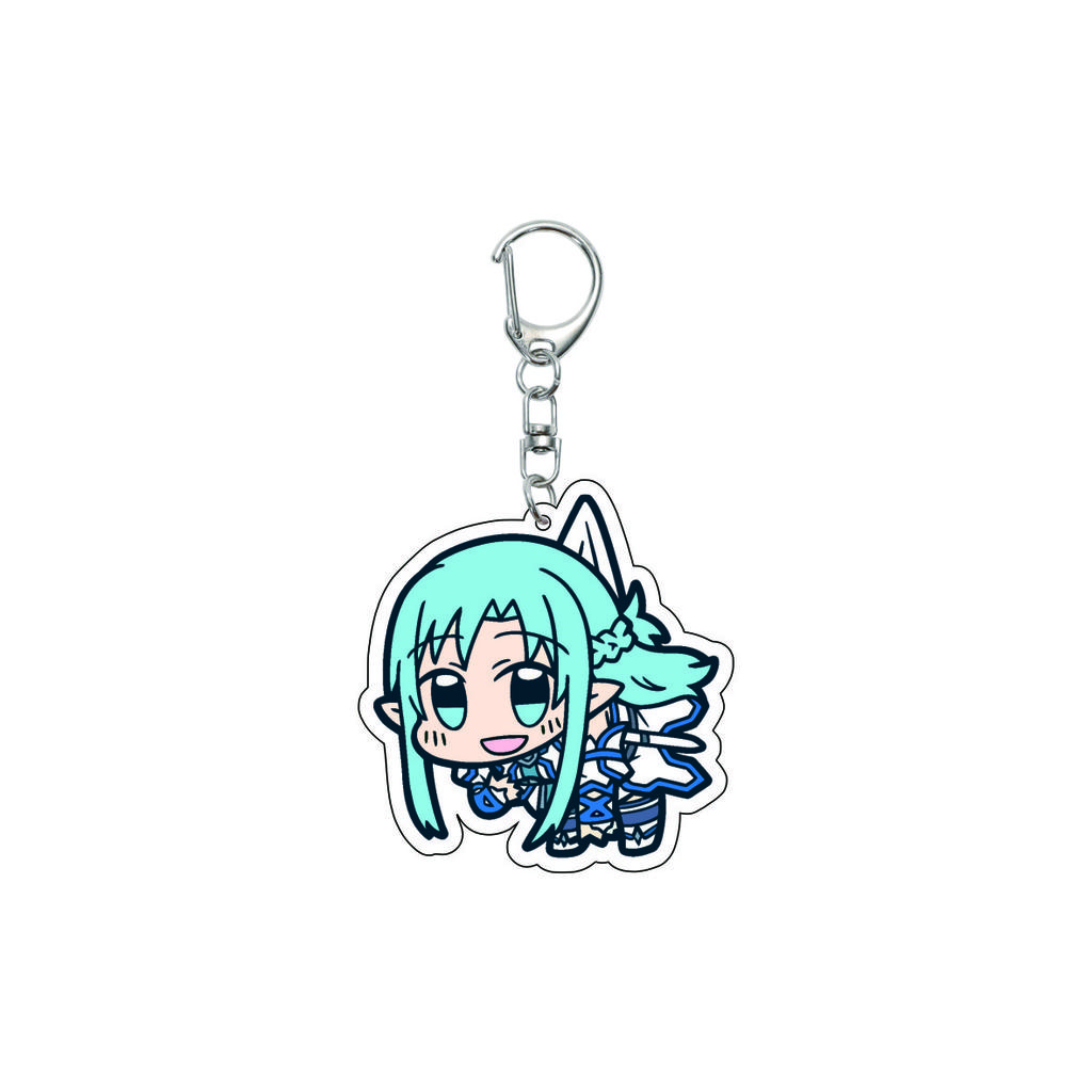 55MM Anime Sword Art Online Keychain Alice Synthesis Kirigaya Kazuto Yuuki Asuna Key Chain Acrylic Model Plate Christmas Gifts