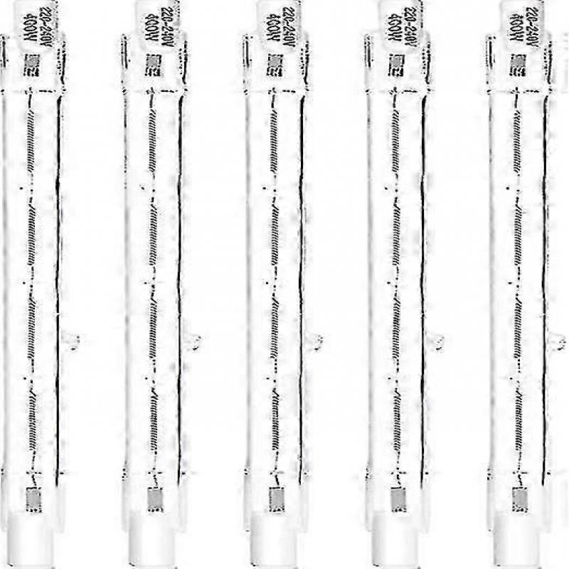 5 Stück R7s 118mm 400w Halogenlampe Stiftlampe Dimmbar Ac 220-240v 7500lm J118 Lineares Halogen-Spotlicht