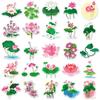 50 Stück Scrapbooking-Aufkleber, entzückender selbstklebender Lotus-Aufkleber ohne Rückstände, für Laptop, Telefonabdeckung, Schulbedarf