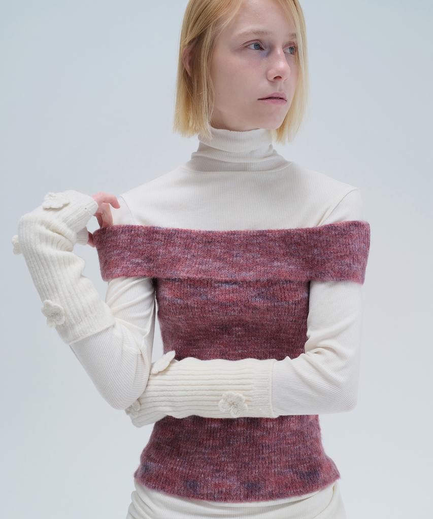 Daiaegeuneol Brushed Off Shoulder Knit (Purple)