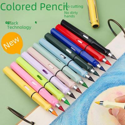 12-Color Erasable Colored Pencils - No Sharpening Needed, Ideal for Students and Children