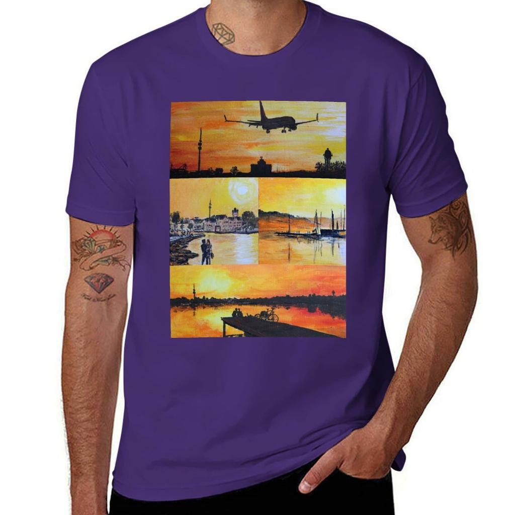 Evening mood at the Phoenixsee Tshirt oversizeds Short sleeve tee vintage mens graphic tshirts funny