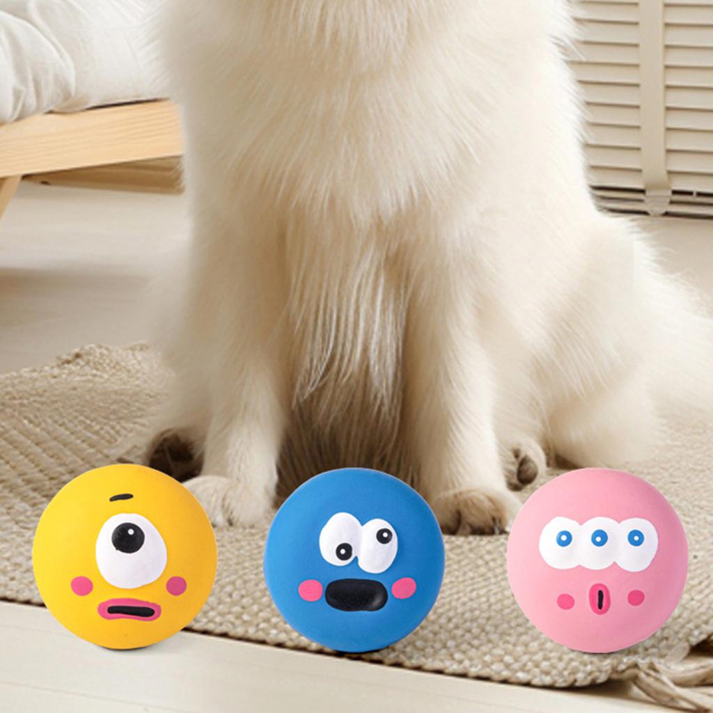 Pet Squeaky Toys Pet Ball Toys Dog Chewing Rubber Ball Cleaning Tooth Dog Chew Toy For Dogs Bite Resistant Sounder Pet Supplies