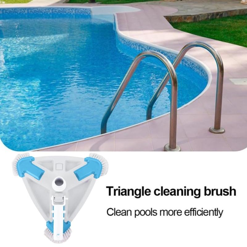 Upgraded eighted Triangular Pool Vacuum Head with Brush Handle for Pools Triangular Head