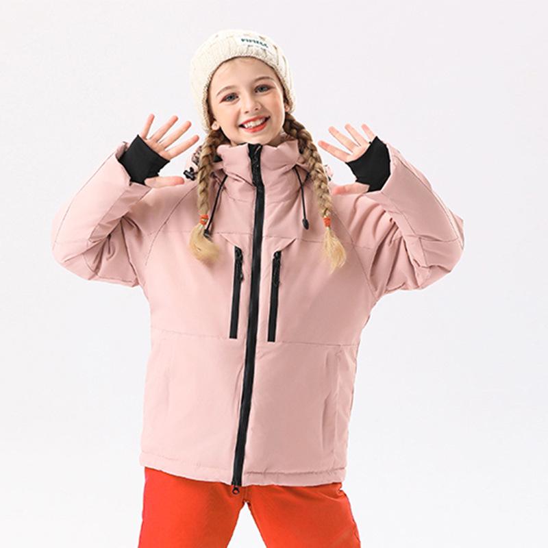 2023 Winter Children's Waterproof Ski Suit - Unisex Hooded, Breathable, and Insulated Jacket