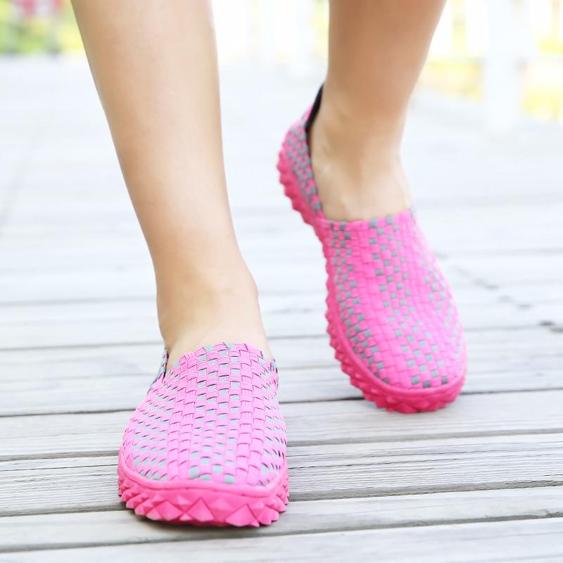 Summer Men Braid Beach Shoes Women Casual Weave Slip On Outdoor Flats Tennis Sneakers for Couples