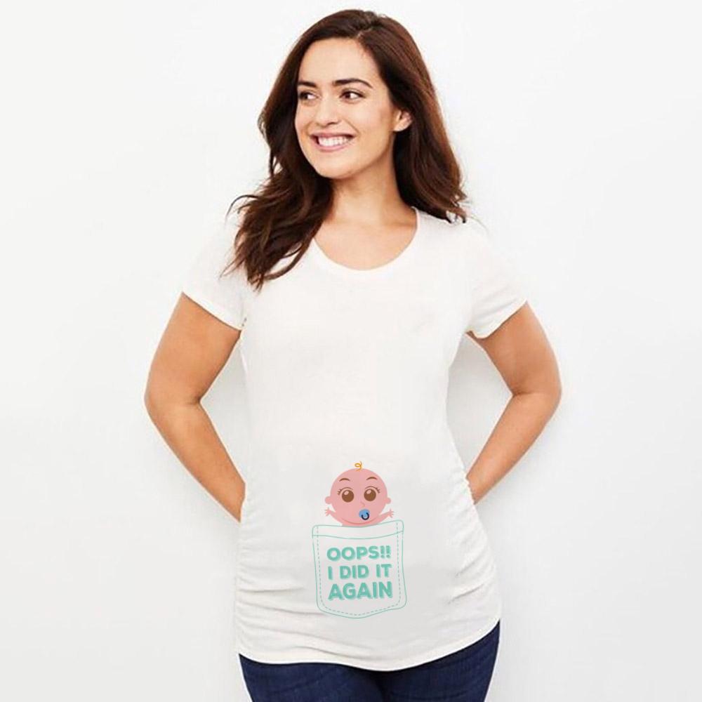Maternity Shirt Pregnancy AnnounceUnisext Tee Summer Casual Mama Pregnancy Blouses Clothes Basic Mama Clothes