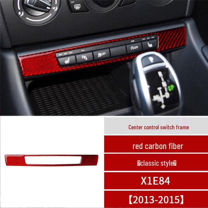 Carbon Fiber Gear Shift Panel Frame Sticker for 2011-2015 BMW X1 E84 Interior Modification