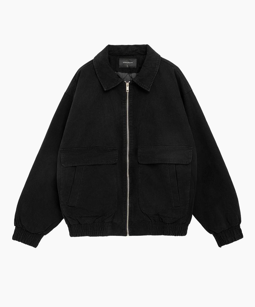 Underoff Washed Out-Pocket Blouson Jacket Khaki