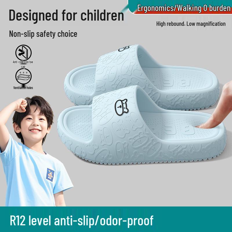 2025 New Style Boys' Summer Indoor Bathroom Slippers – Parent-Child Cool Slippers for Kids and Men