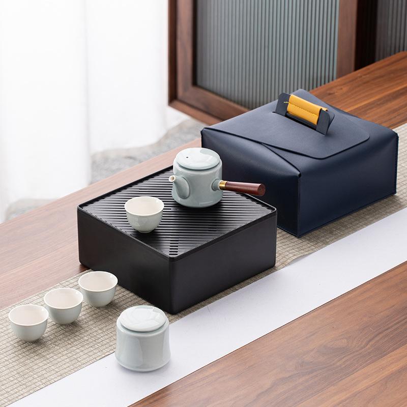 Ceramic Portable Kung Fu Travel Tea Set Business Enterprise Banking Company Annual Meeting Gifts