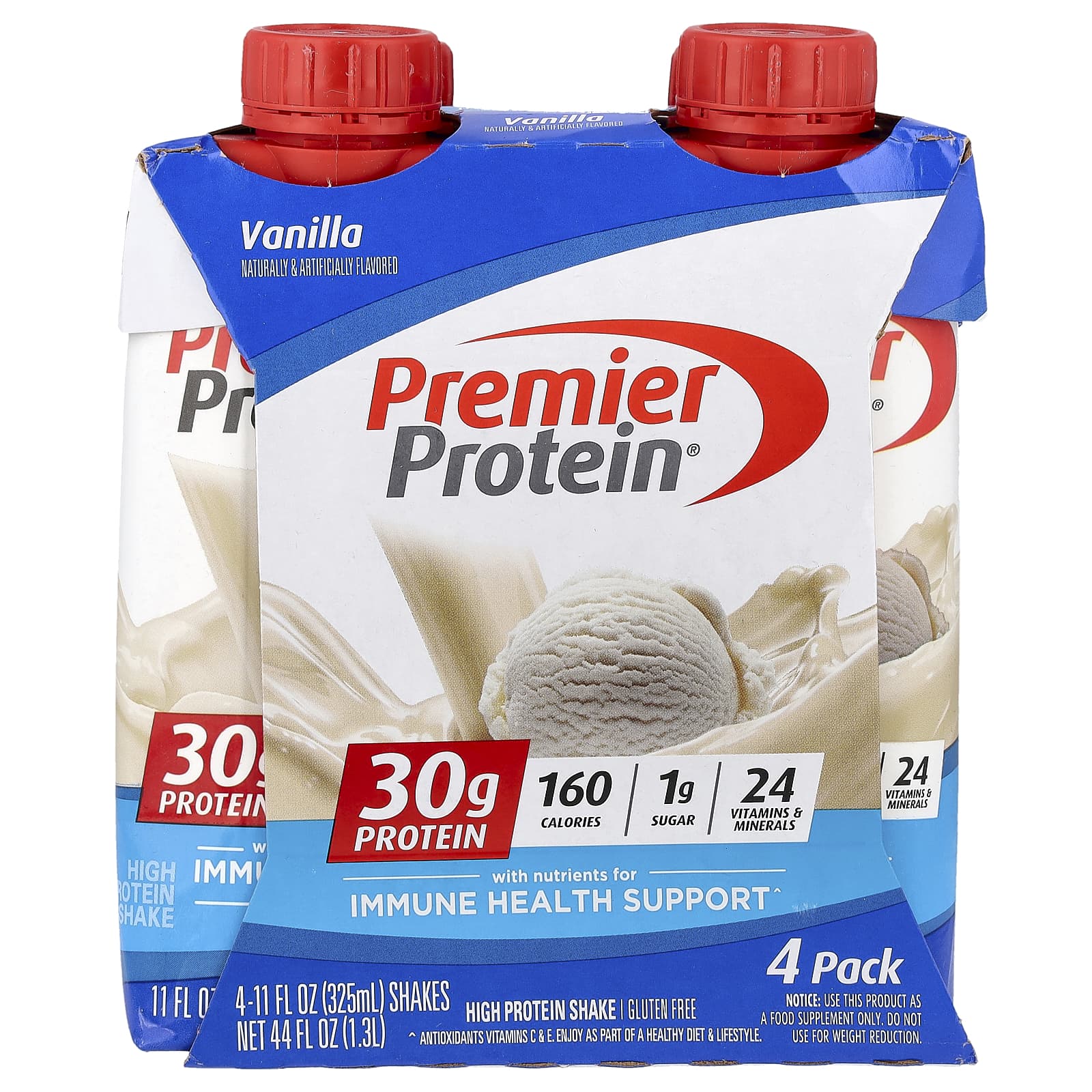 

Premier Protein, High Protein Shake, Vanilla, 4-Count, 325ml (11fl oz) Each
