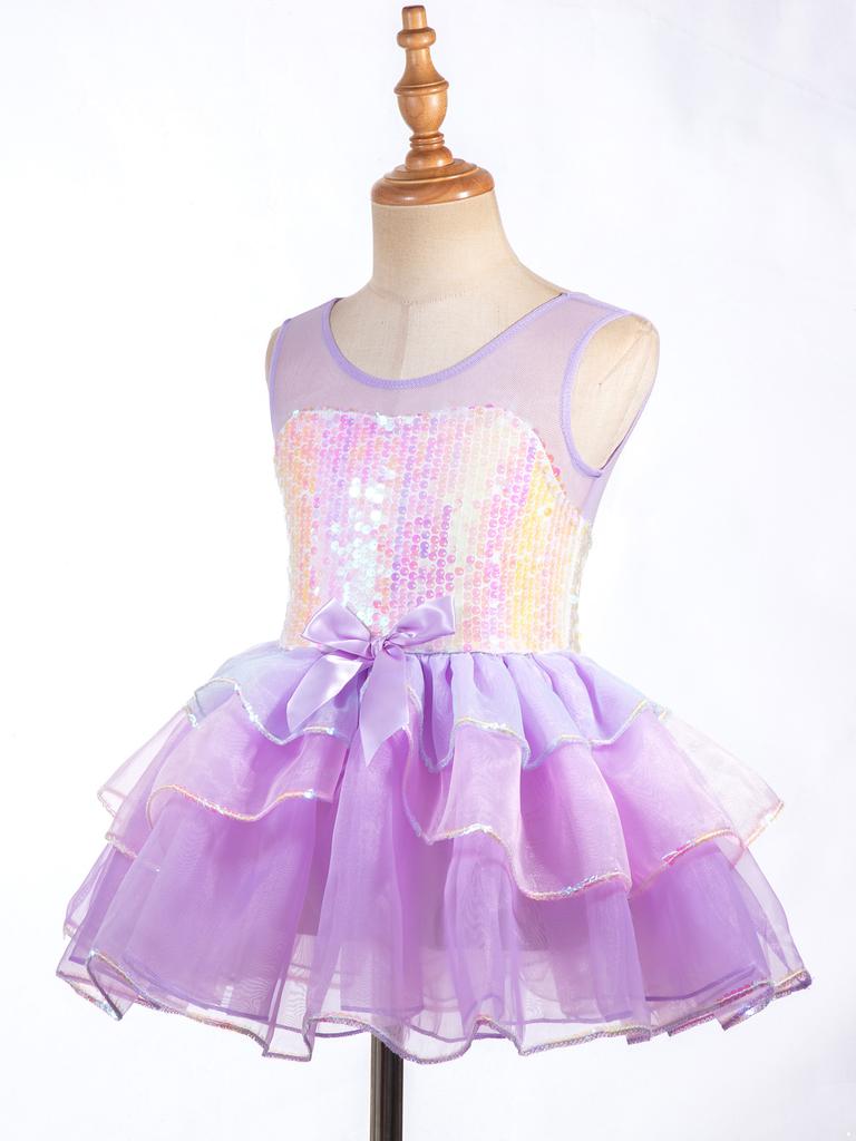 Kinderen Meisjes Pailletten Mouwloos Ballet Dans Jurk Tutu Rok Leotard Ballerina Danskleding Kostuums
