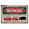 Vintage Warning Funny Animals Metal Sign Chicken Sheep Pig Octopus Wall Poster for Private Wall Painting Decor WY