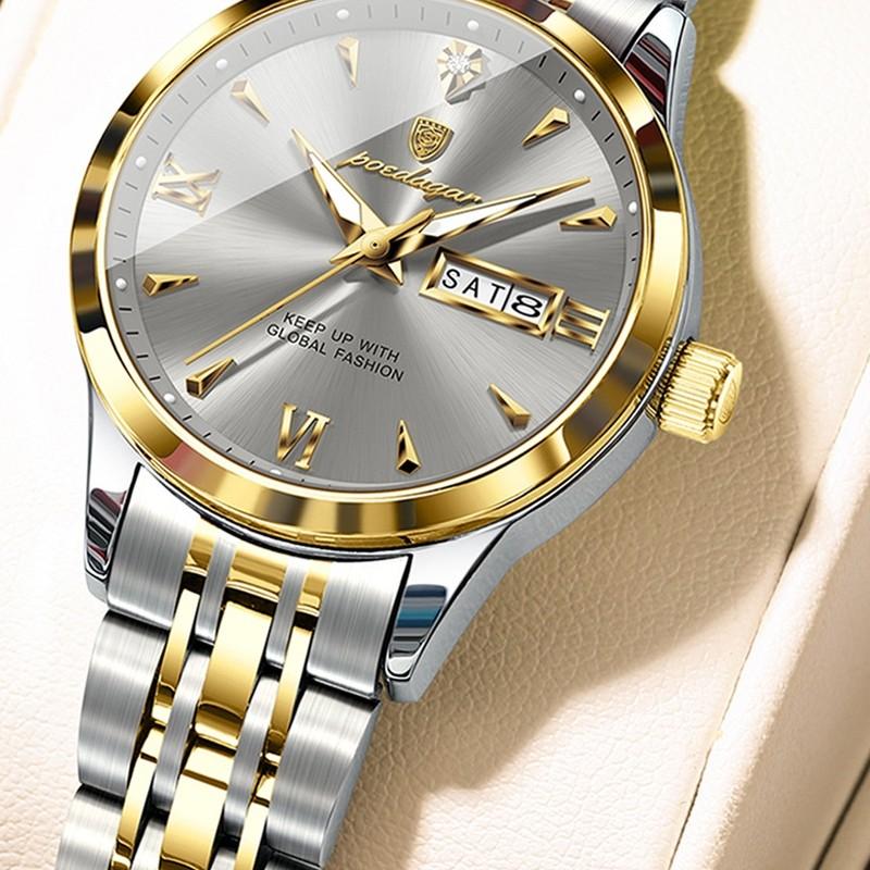 Ladies Watch Double Calendar Luminescent With Calendar Design For Business And Casual Wear