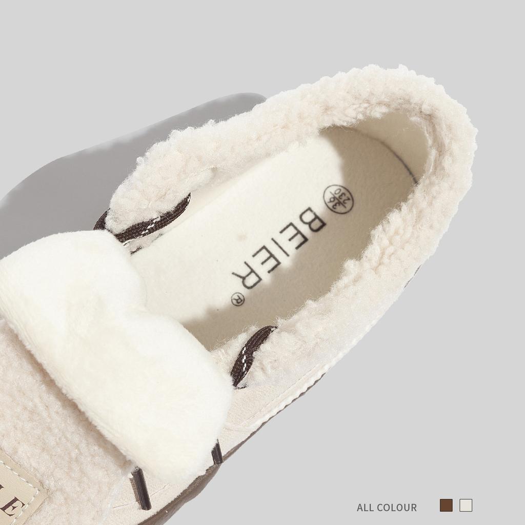 Belle winter velvet Maillard board shoes trendy new low-top student warm sports two cotton shoes