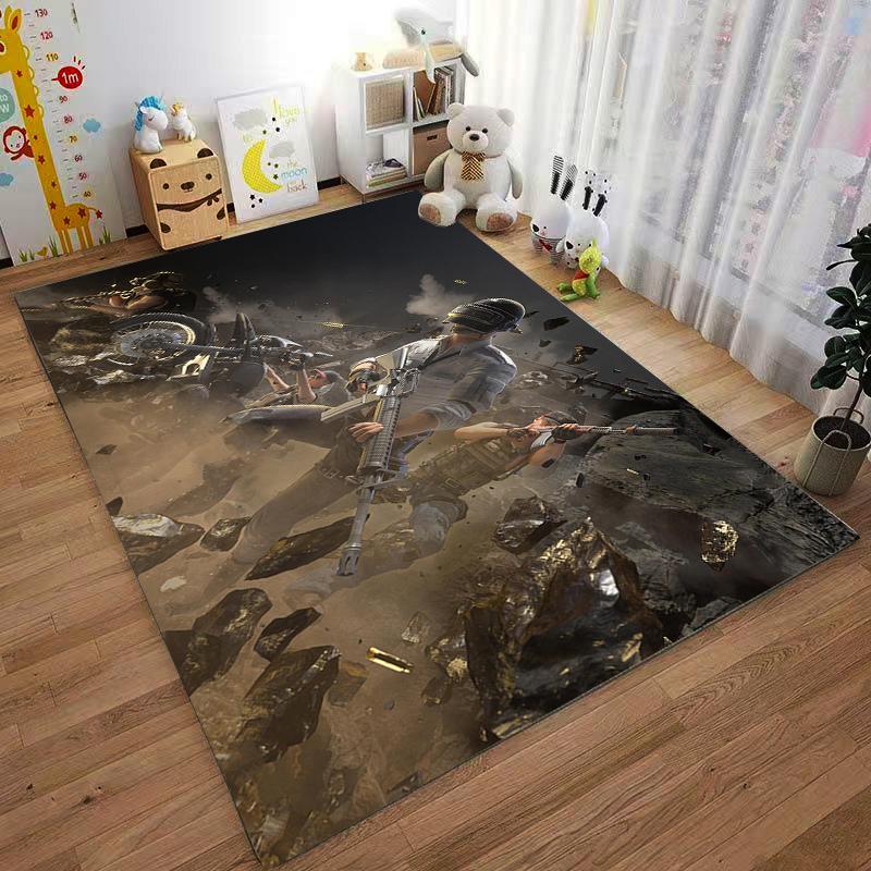 Battle-themed rug, vividly reflecting the passion of gamers Suitable for use as an anti-slip game mat for living room and bedroom sofas