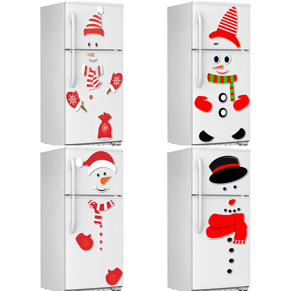 DIY Christmas Snowman Expression Magnetic Waterproof Sticker for Fridge, Garage Door, or Wall Decoration