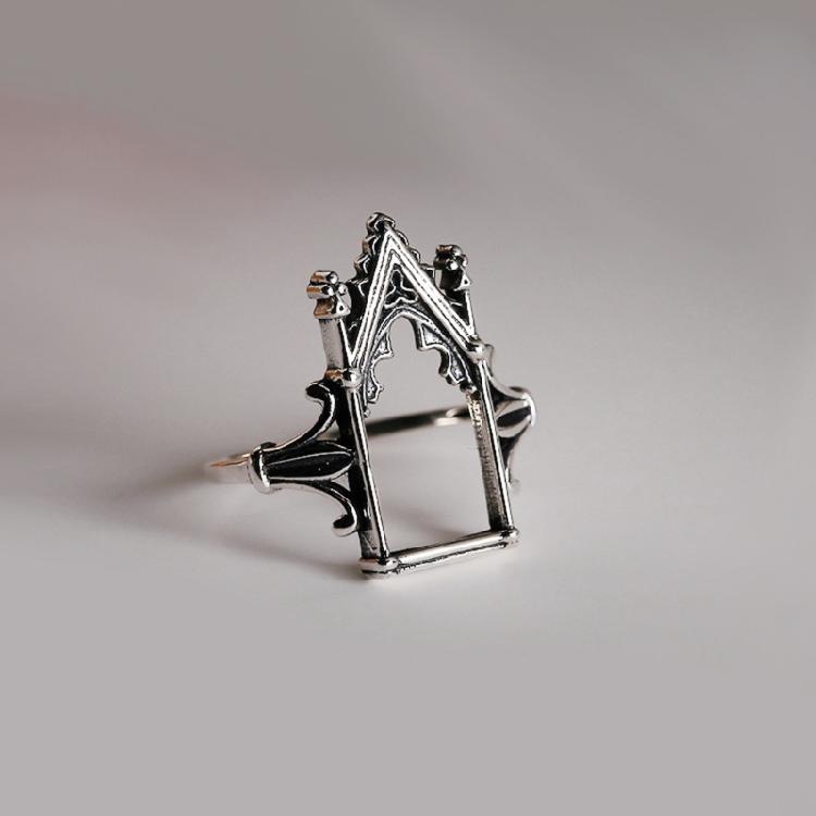 Living Mouth Rings Men's European and Beautiful Gothic Castle Shape Novel Rings