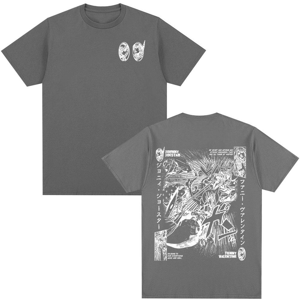 Anime JoJo Bizarre Adventure Johnny Joestar Funny Valentine Camisetas Ropa para Hombre Mujer Moda Casual Camisetas de Manga Corta