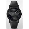 Luigi Black Black Leather Men's Automatic Skeleton Watch AR60032
